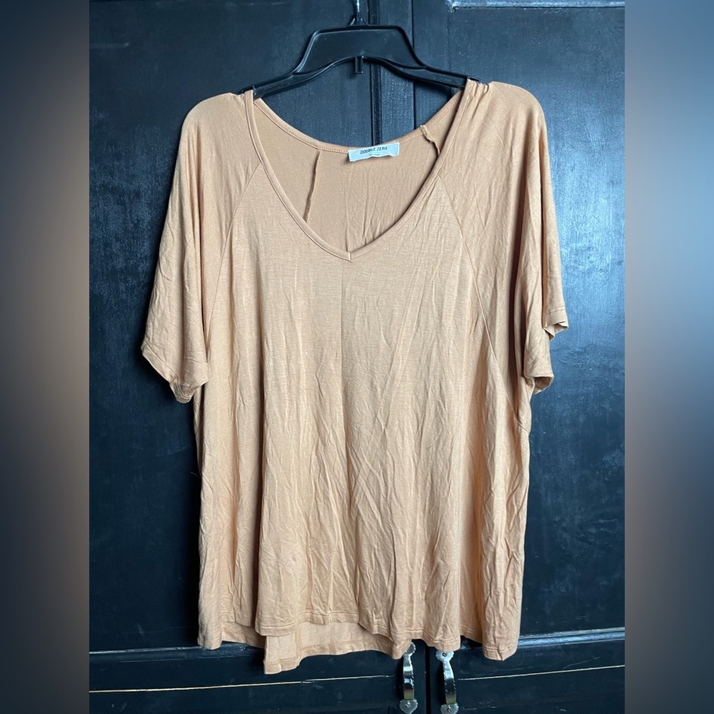 Double Zero Sz Large Orange Brown T Shirt